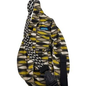 KAVU Rope Bag Sling Backpack Women OS Multicolor Geometric Canvas Crossbody